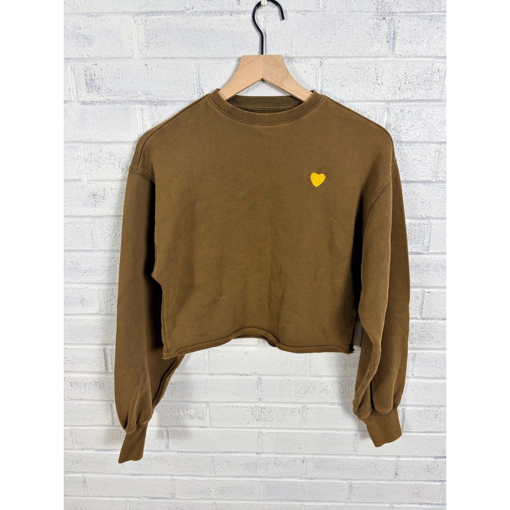 Fred Segal Wrangler Sweatshirt Womens XS Brown Love Dreams Cropped Pullover